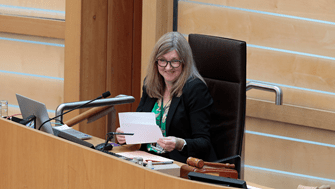 Presiding Officer Alison Johnstone MSP in the Debating Chamber 