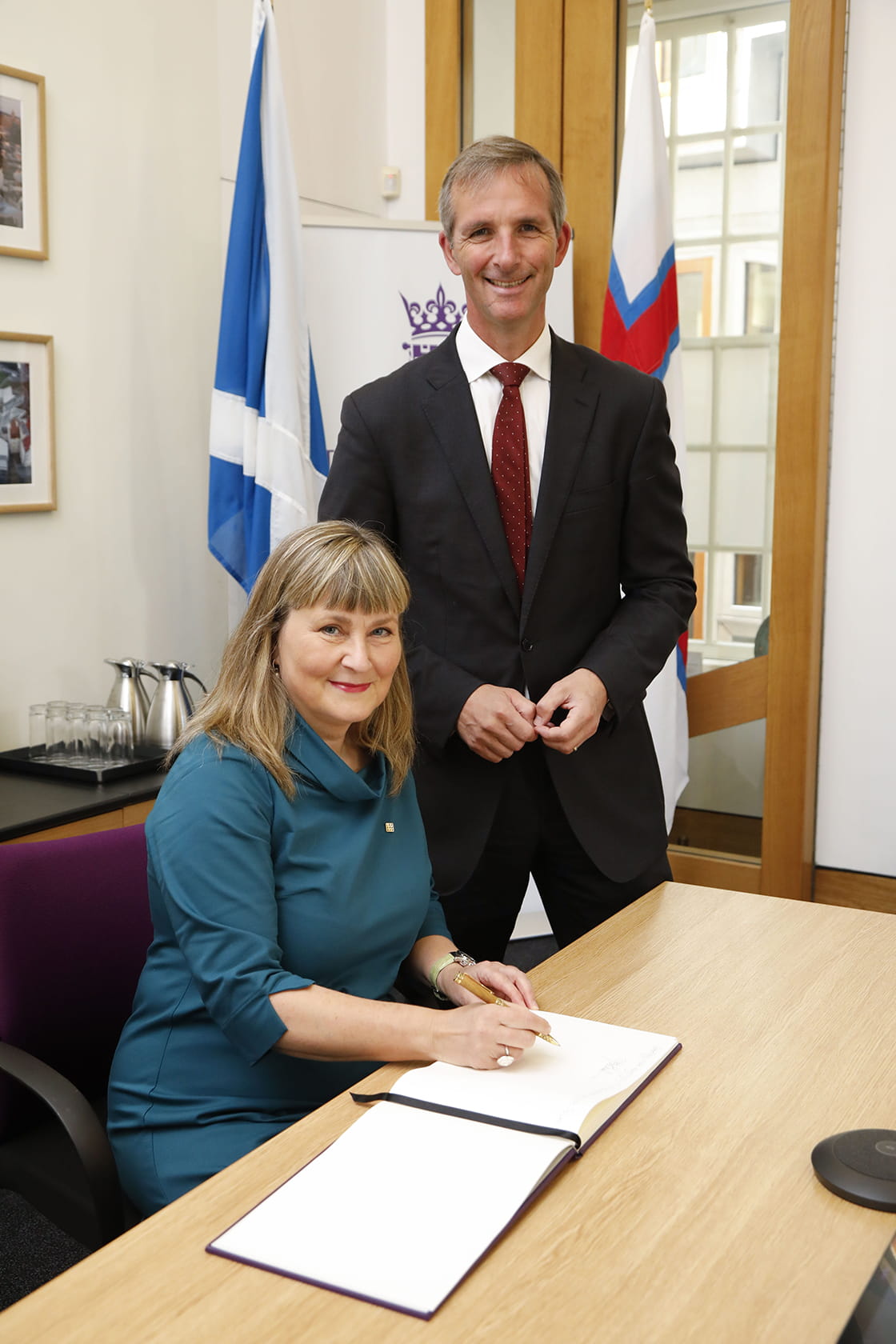 Bjørt Samuelsen, Speaker of the Faroe Islands, meeting with Deputy Presiding Officer, Liam McArthur MSP