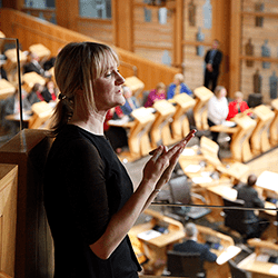 BSL signer in the Debating Chamber