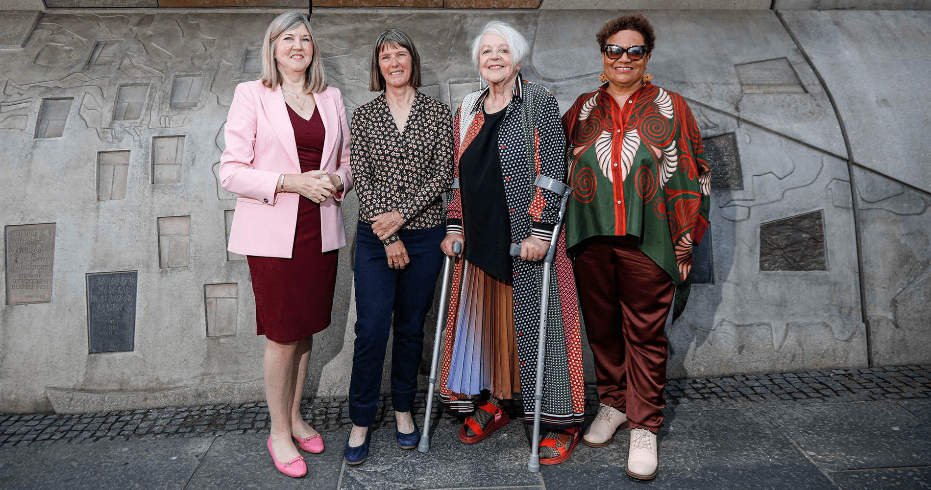 From left, Presiding Officer Alison Johnstone, Kathleen Jamie, Liz Lochhead, and Jackie Kay