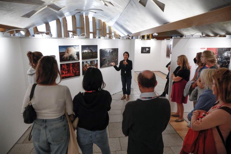 People attending an exhibition in the Main Hall