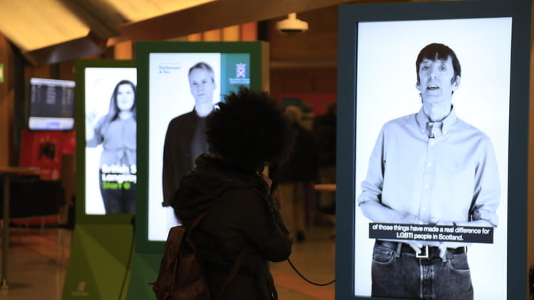 Interactive exhibit in the Main Hall at the Scottish Parliament