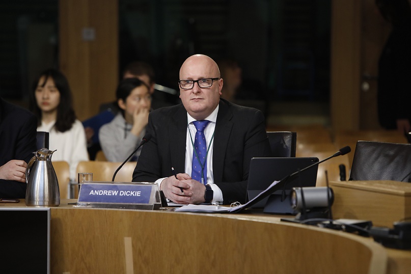 Andrew Dickie giving evidence to the Education and Skills Committee