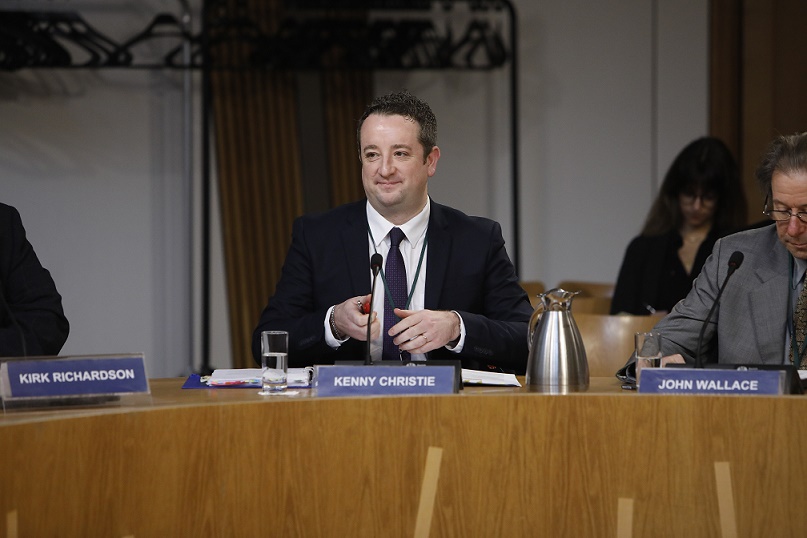 Kenny Christie giving evidence to the Education and Skills Committee