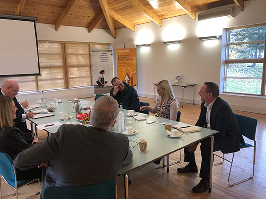 Andy Wightman, Colin Beattie, John Mason and Gordon MacDonald attended a meeting at Lanarkshire Enterprise Services Ltd