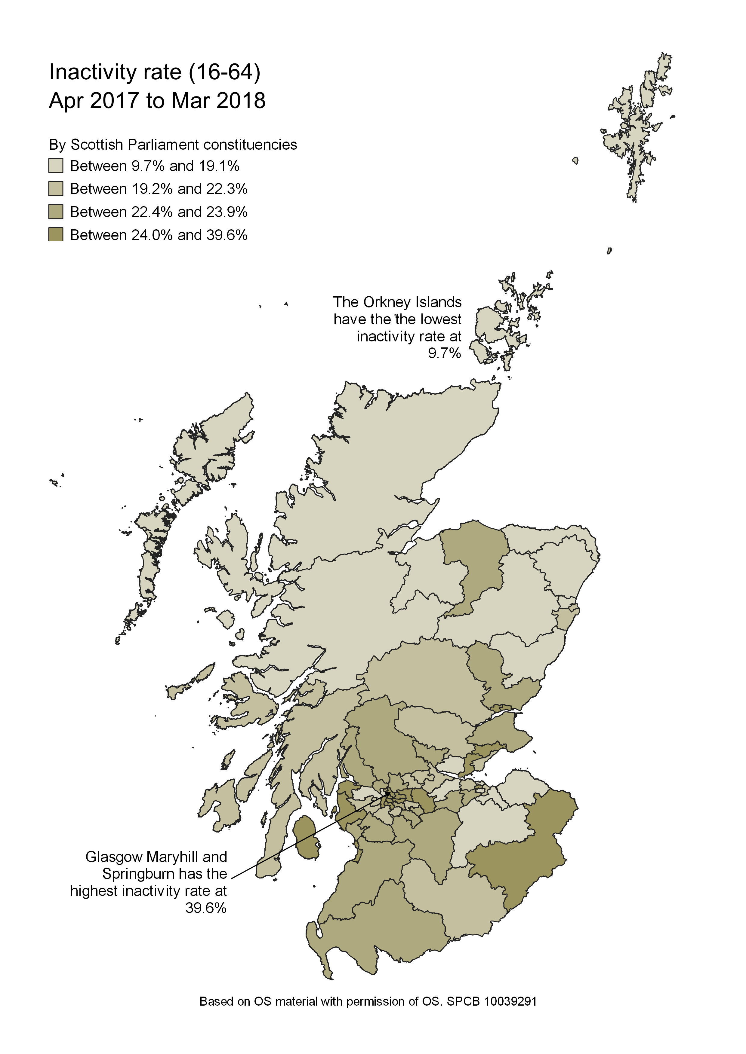 The unemployment rate for people aged 16 and over for each Scottish Parliamentary constituency.