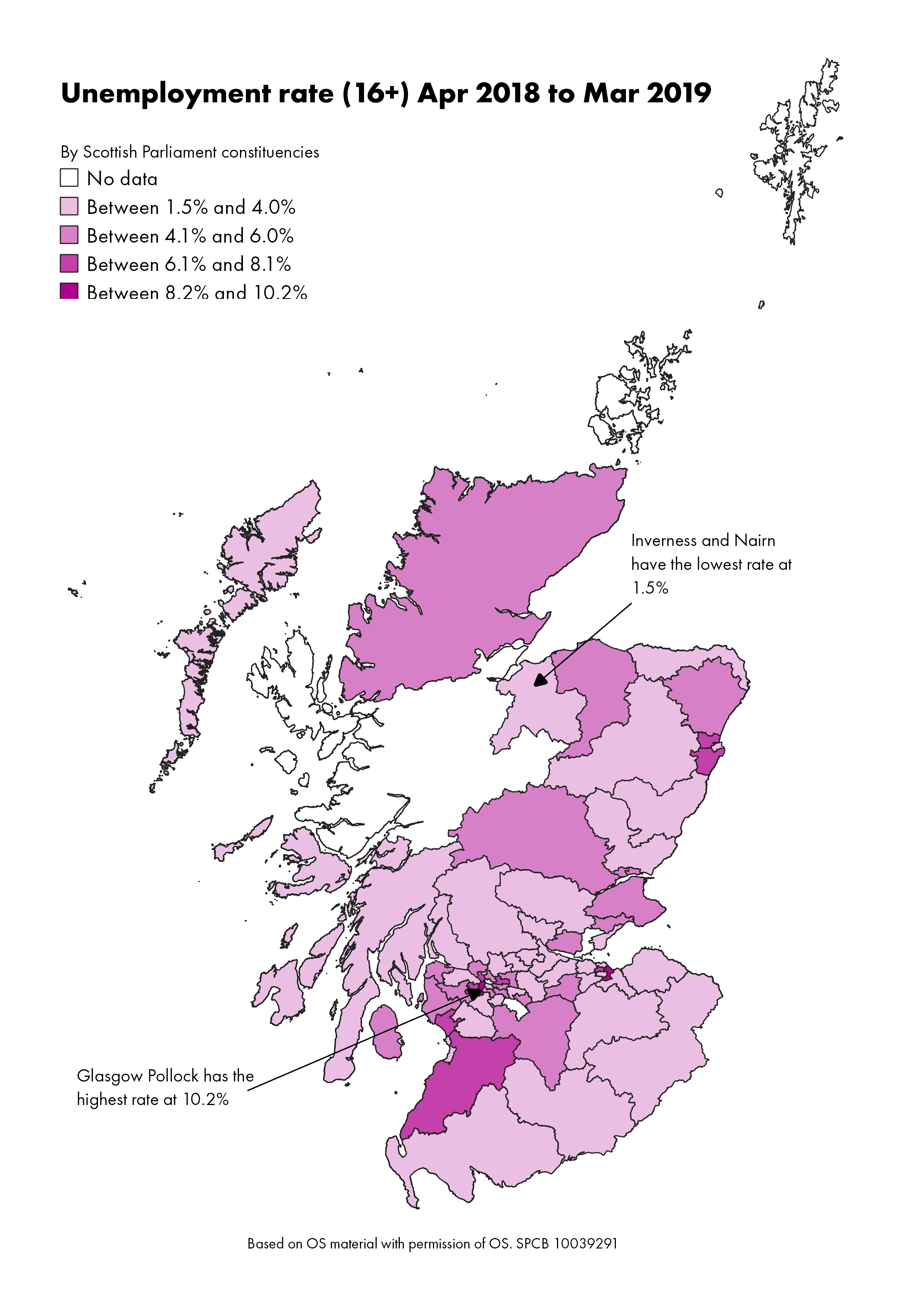 The economic inactivity rates for people aged between 16 and over for each Scottish Parliamentary constituency.